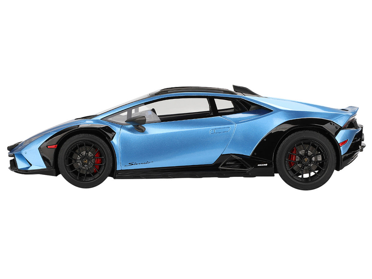 Lamborghini Huracan Sterrato Blu Aegir Blue Metallic with Matt Black Top 1/18 Model Car by Top Speed LuxuryLifeWay Online Store