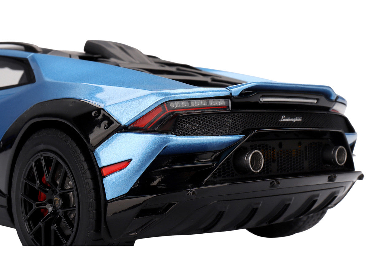 Lamborghini Huracan Sterrato Blu Aegir Blue Metallic with Matt Black Top 1/18 Model Car by Top Speed LuxuryLifeWay Online Store