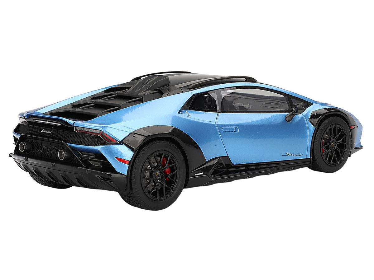 Lamborghini Huracan Sterrato Blu Aegir Blue Metallic with Matt Black Top 1/18 Model Car by Top Speed LuxuryLifeWay Online Store