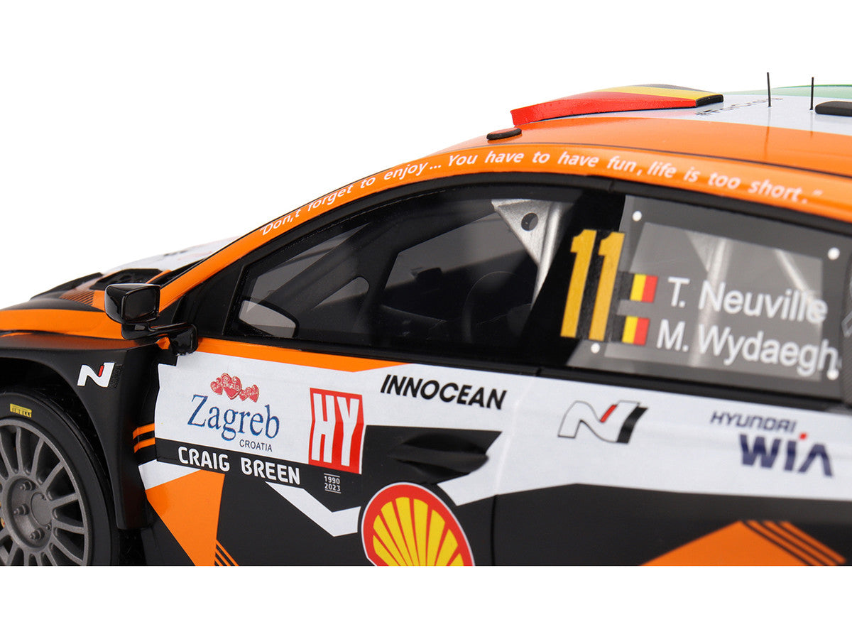 Hyundai i20 N Rally1 Hybrid #11 Thierry Neuville - Martijn Wydaeghe "Hyundai Shell Mobis WRT"  Winner "Rally Croatia Power Stage" (2023) 1/18 Model Car by Top Speed LuxuryLifeWay Online Store