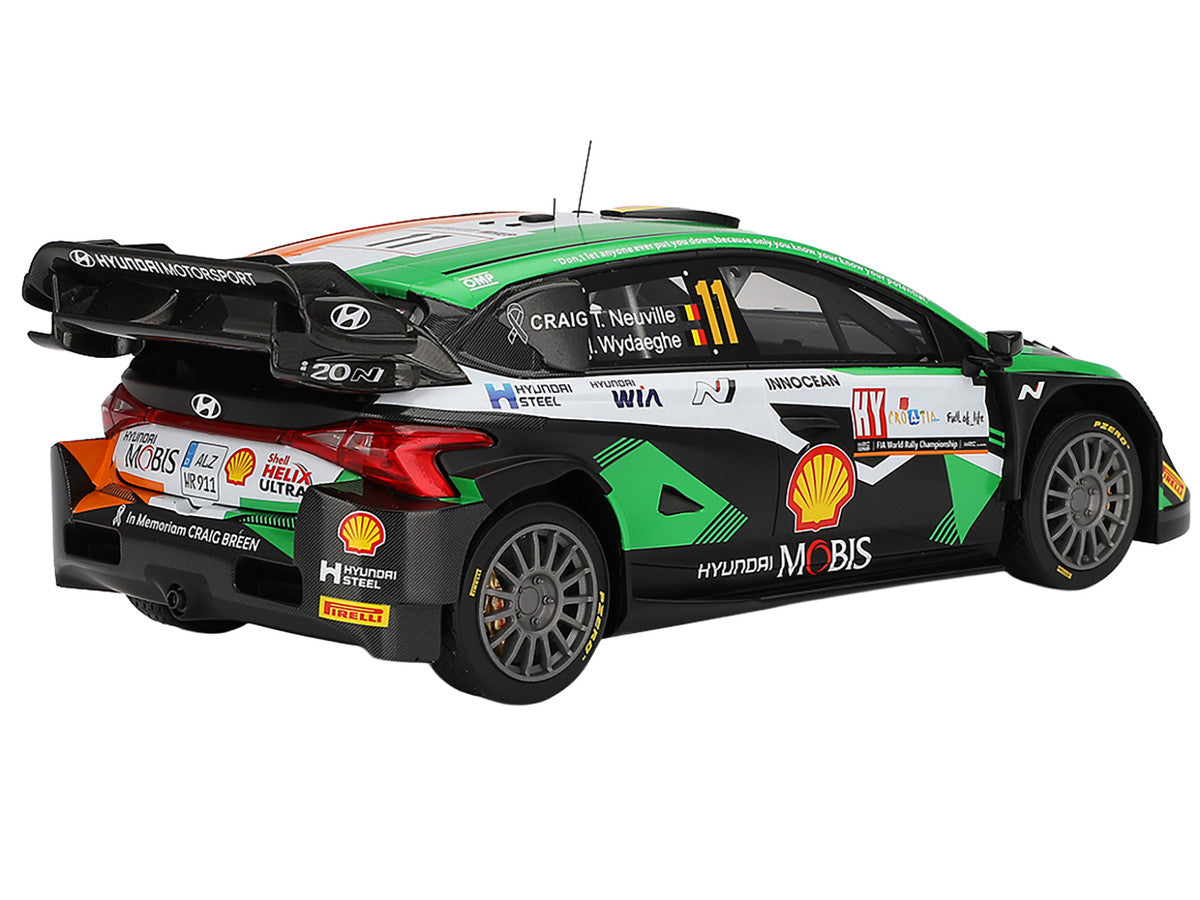 Hyundai i20 N Rally1 Hybrid #11 Thierry Neuville - Martijn Wydaeghe "Hyundai Shell Mobis WRT"  Winner "Rally Croatia Power Stage" (2023) 1/18 Model Car by Top Speed LuxuryLifeWay Online Store