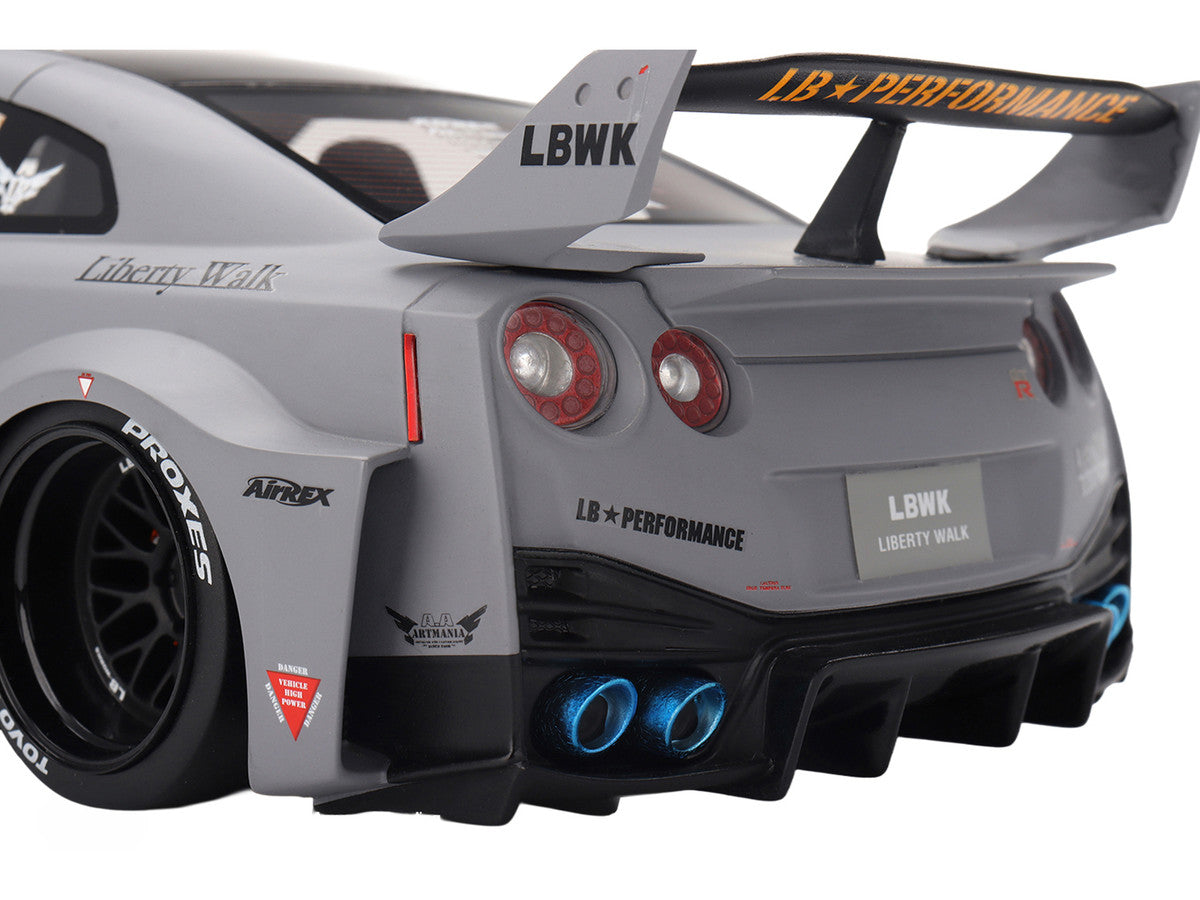 Nissan LB-Silhouette WORKS GT 35GT-RR Ver.1 RHD (Right Hand Drive) Matt Gray with Black Top 1/18 Model Car by Top Speed LuxuryLifeWay Online Store