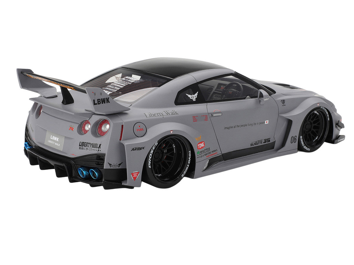 Nissan LB-Silhouette WORKS GT 35GT-RR Ver.1 RHD (Right Hand Drive) Matt Gray with Black Top 1/18 Model Car by Top Speed LuxuryLifeWay Online Store