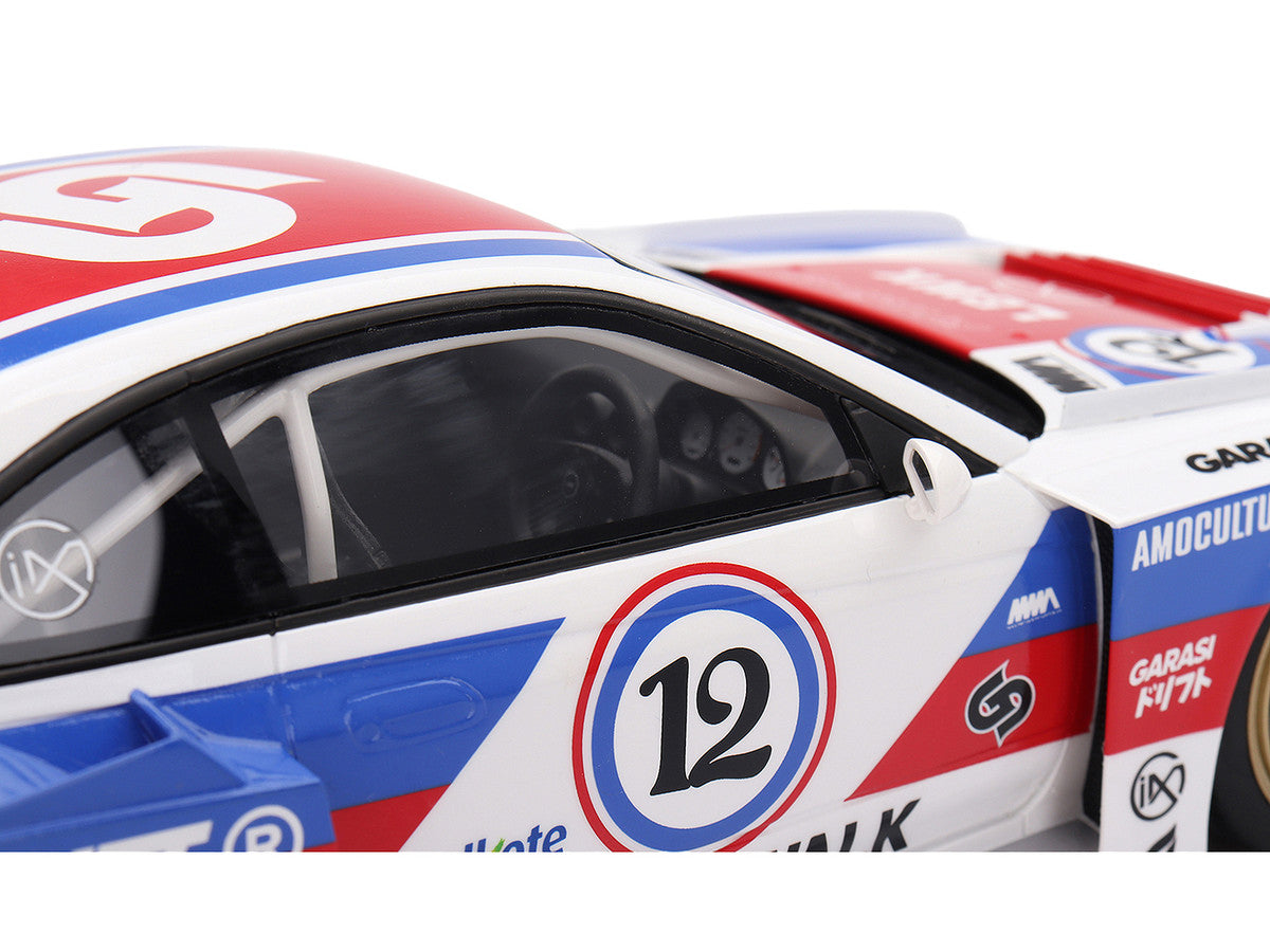 Nissan "LB-Super Silhouette" S15 SILVIA RHD (Right Hand Drive) #12 "GARASIDRIFT" White with Red and Blue Graphics 1/18 Model Car by Top Speed LuxuryLifeWay Online Store