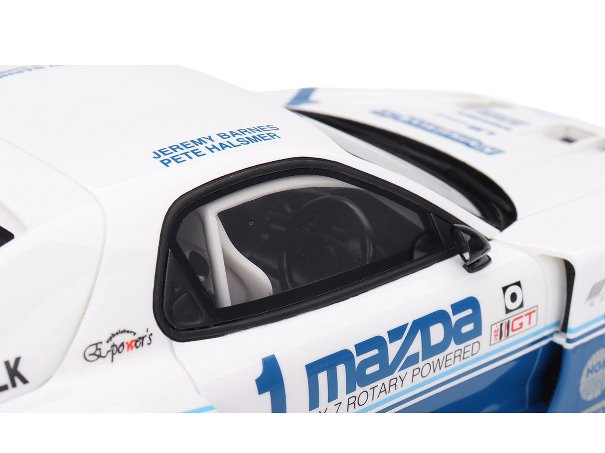 Mazda RX-7 LB-Super Silhouette RHD (Right Hand Drive) #1 Jeremy Barnes - Pete Halsmer "IMSA" White and Blue 1/18 Model Car by Top Speed LuxuryLifeWay Online Store