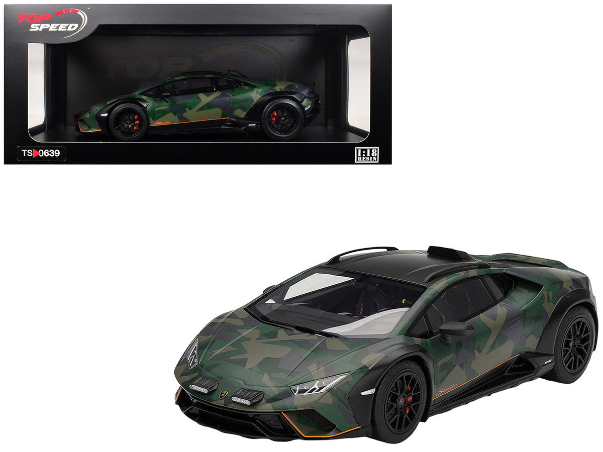 Lamborghini Huracan Sterrato All-Terrain "BOSCO" Green Camouflage 1/18 Model Car by Top Speed LuxuryLifeWay Online Store