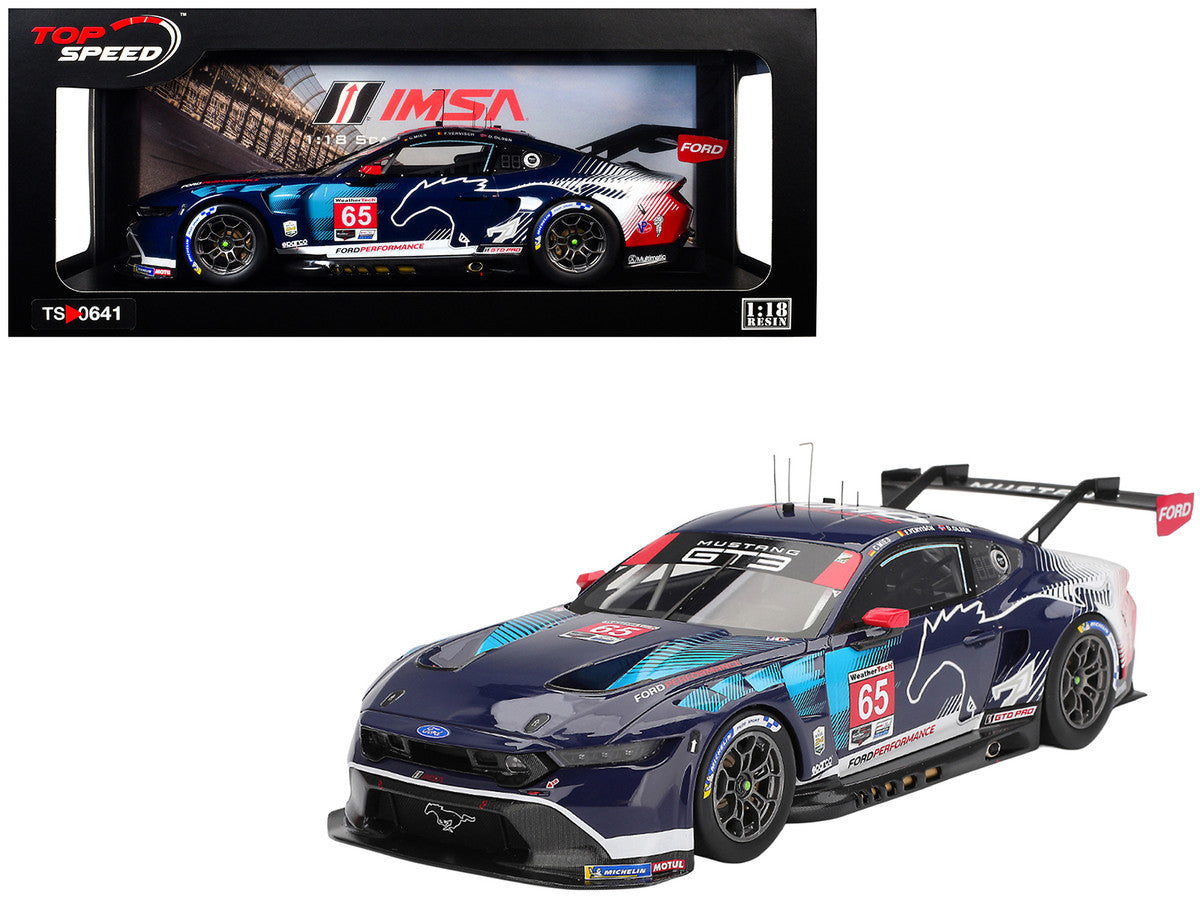 Ford Mustang GT3 #65 Christopher Mies - Dennis Olsen - Frederic Vervisch "Ford Multimatic Motorsports" GTD Pro Class Winner IMSA "24 Hours of Daytona" (2025) 1/18 Model Car by Top Speed LuxuryLifeWay Online Store
