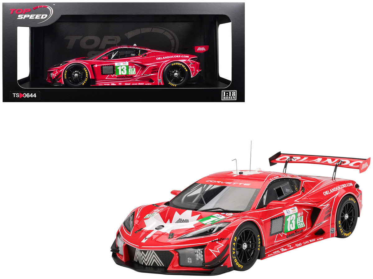 Chevrolet Corvette Z06 GT3.R #13 Matt Bell - Orey Fidani - Lars Kern "AWA Racing" "24 Hours of Le Mans" (2025) 1/18 Model Car by Top Speed LuxuryLifeWay Online Store