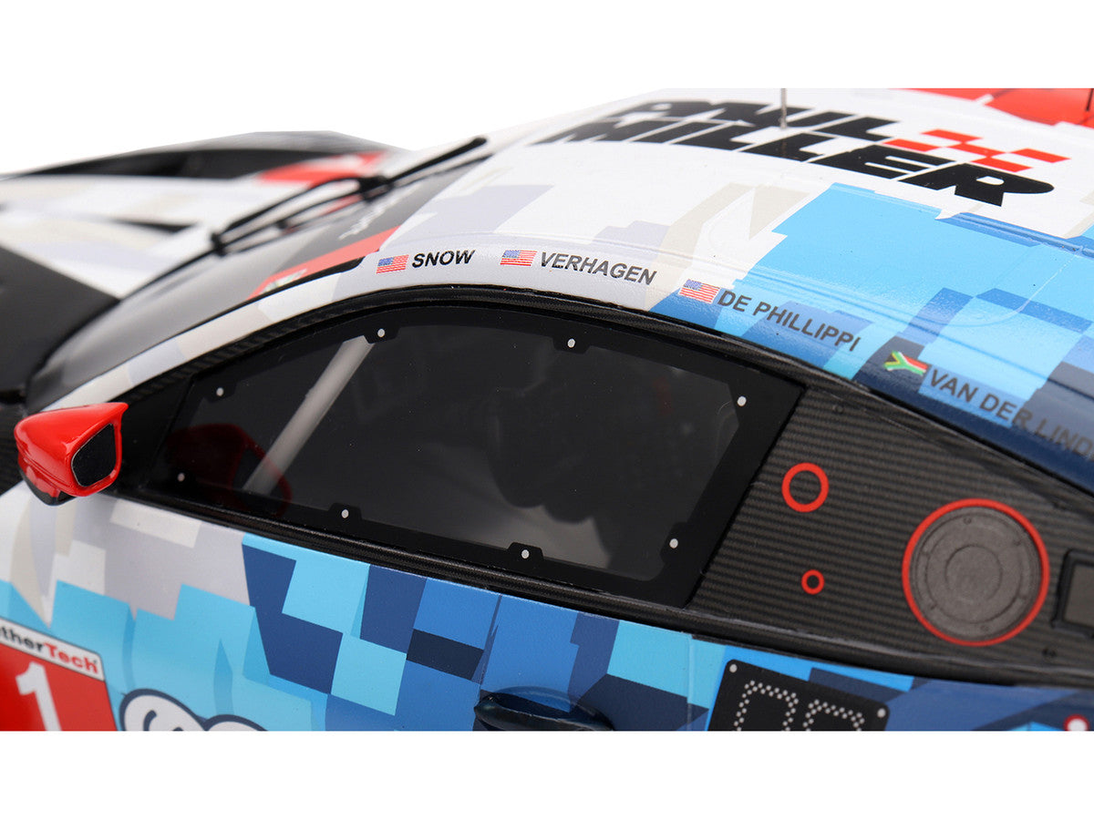 BMW M4 GT3 EVO #1 Connor De Phillippi - Madison Snow - Neil Verhagen - Kelvin van der Linde "Paul Miller Racing" IMSA "24 Hours of Daytona" (2025) 1/18 Model Car by Top Speed LuxuryLifeWay Online Store