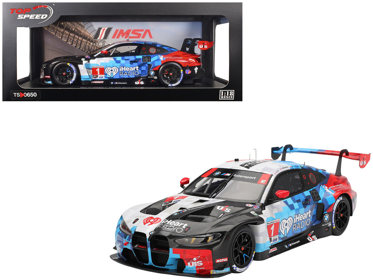 BMW M4 GT3 EVO #1 Connor De Phillippi - Madison Snow - Neil Verhagen - Kelvin van der Linde "Paul Miller Racing" IMSA "24 Hours of Daytona" (2025) 1/18 Model Car by Top Speed LuxuryLifeWay Online Store