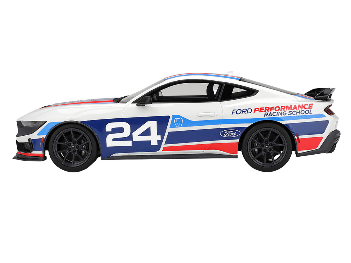 Ford Mustang Dark Horse #24 "Ford Performance Racing School" White with Graphics 1/18 Model Car by Top Speed LuxuryLifeWay Online Store
