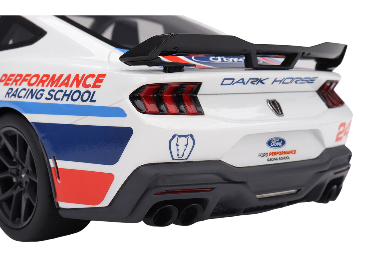Ford Mustang Dark Horse #24 "Ford Performance Racing School" White with Graphics 1/18 Model Car by Top Speed LuxuryLifeWay Online Store