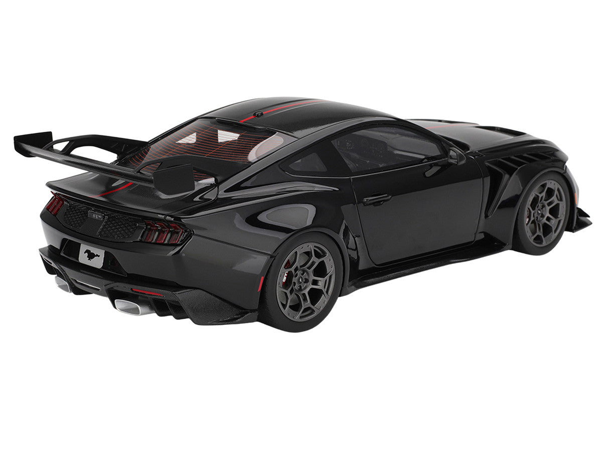 Ford Mustang GTD Shadow Black with Red Stripe 1/18 Model Car by Top Speed LuxuryLifeWay Online Store