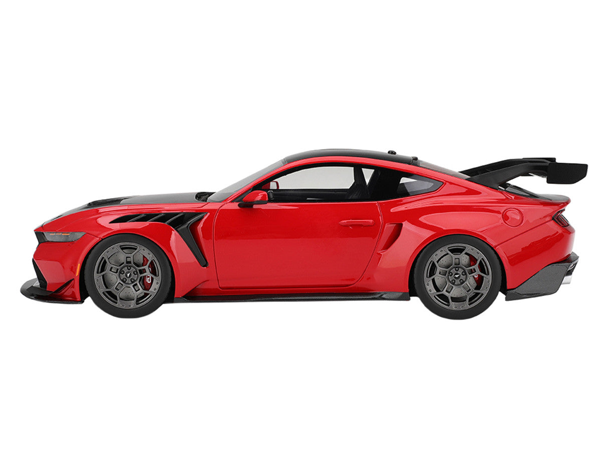 Ford Mustang GTD Race Red and Carbon Fiber with Red Stripe 1/18 Model Car by Top Speed LuxuryLifeWay Online Store