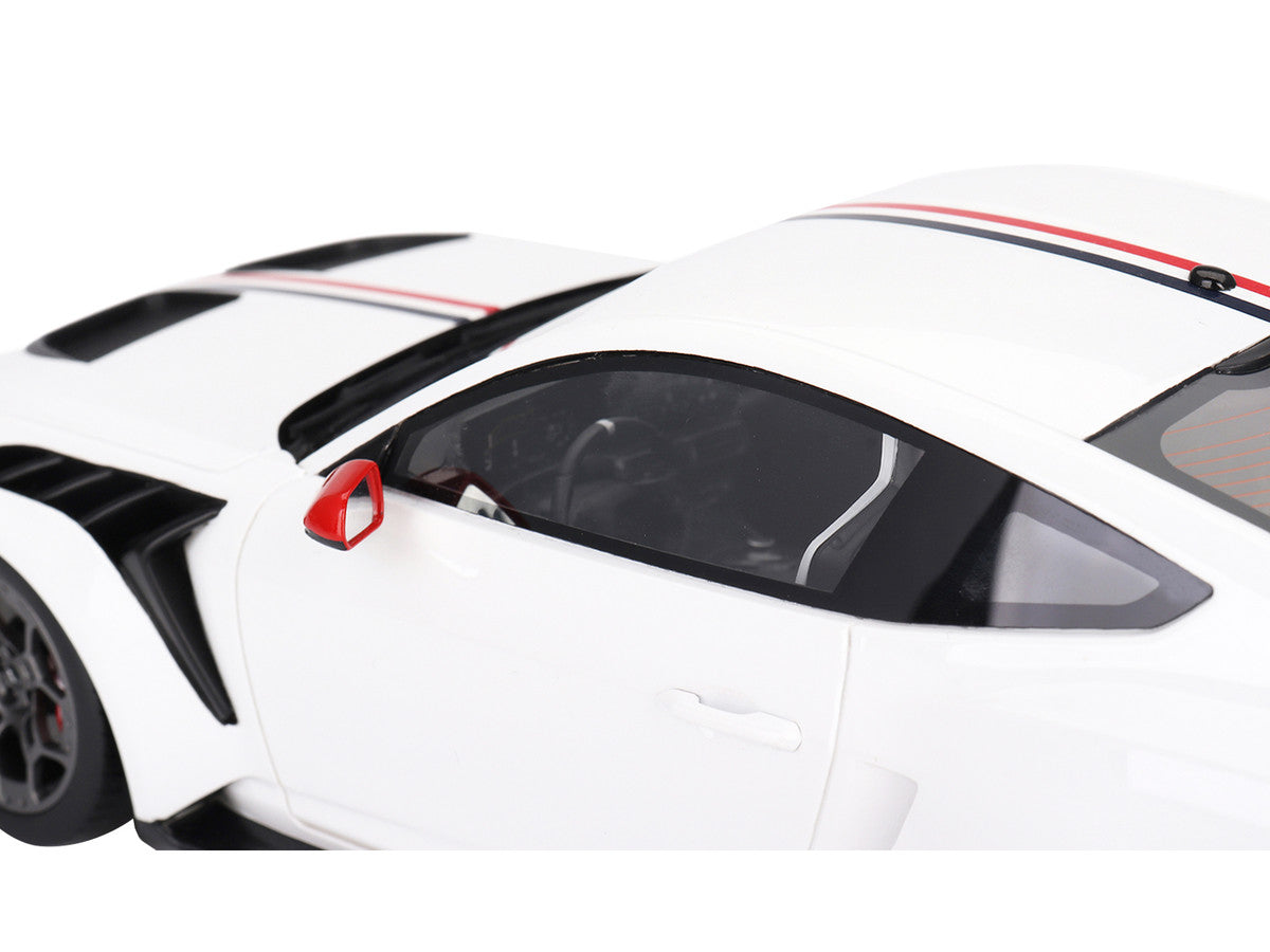 Ford Mustang GTD "Spirit of America" White with Red and Blue Stripes 1/18 Model Car by Top Speed LuxuryLifeWay Online Store