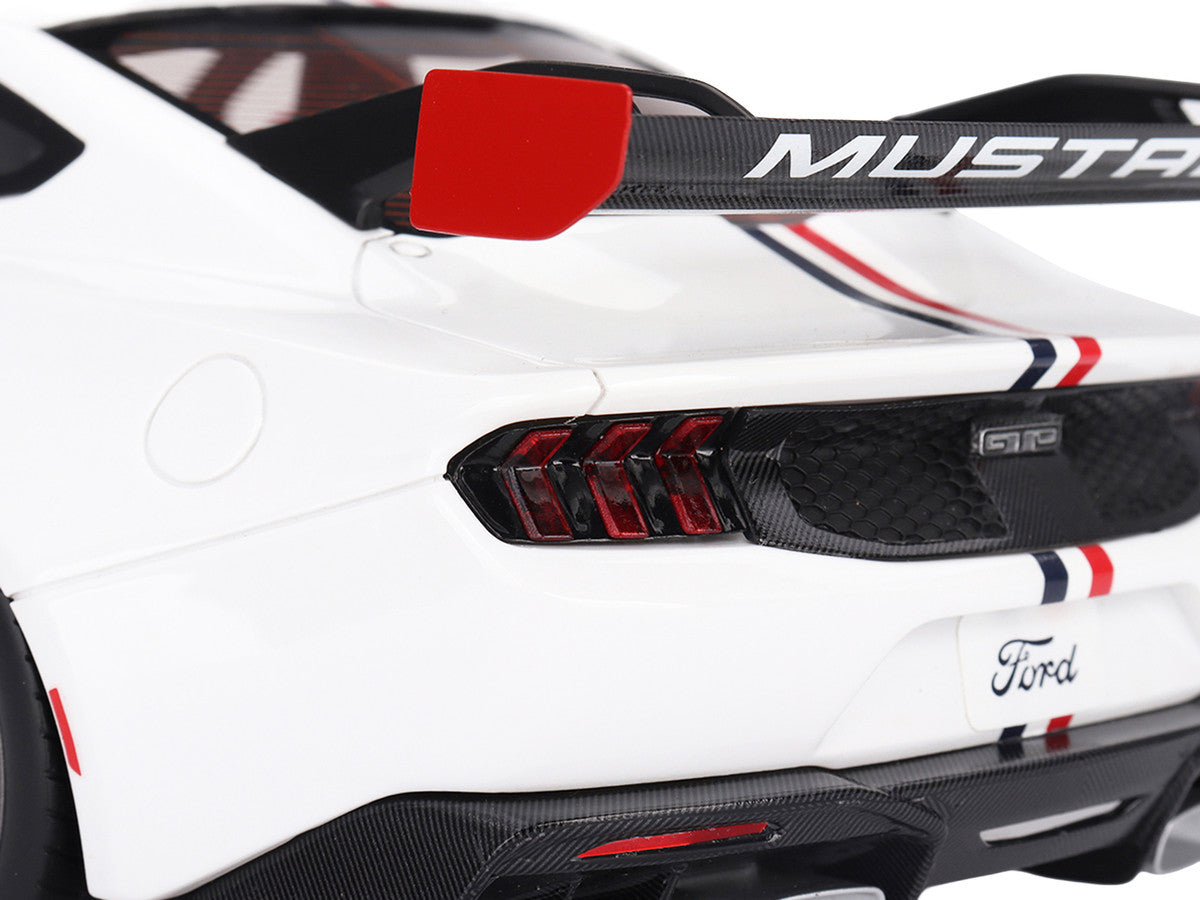 Ford Mustang GTD "Spirit of America" White with Red and Blue Stripes 1/18 Model Car by Top Speed LuxuryLifeWay Online Store