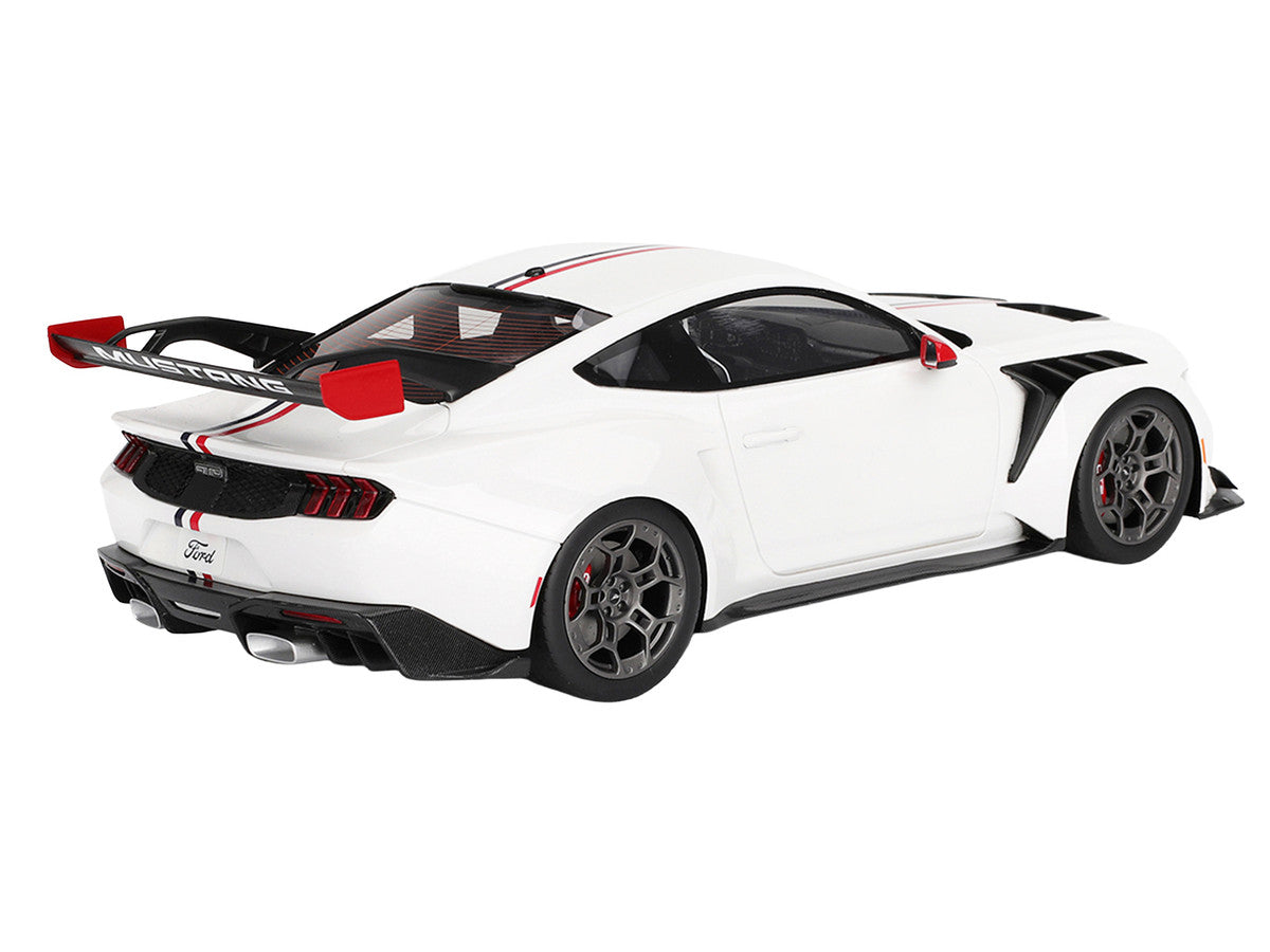 Ford Mustang GTD "Spirit of America" White with Red and Blue Stripes 1/18 Model Car by Top Speed LuxuryLifeWay Online Store