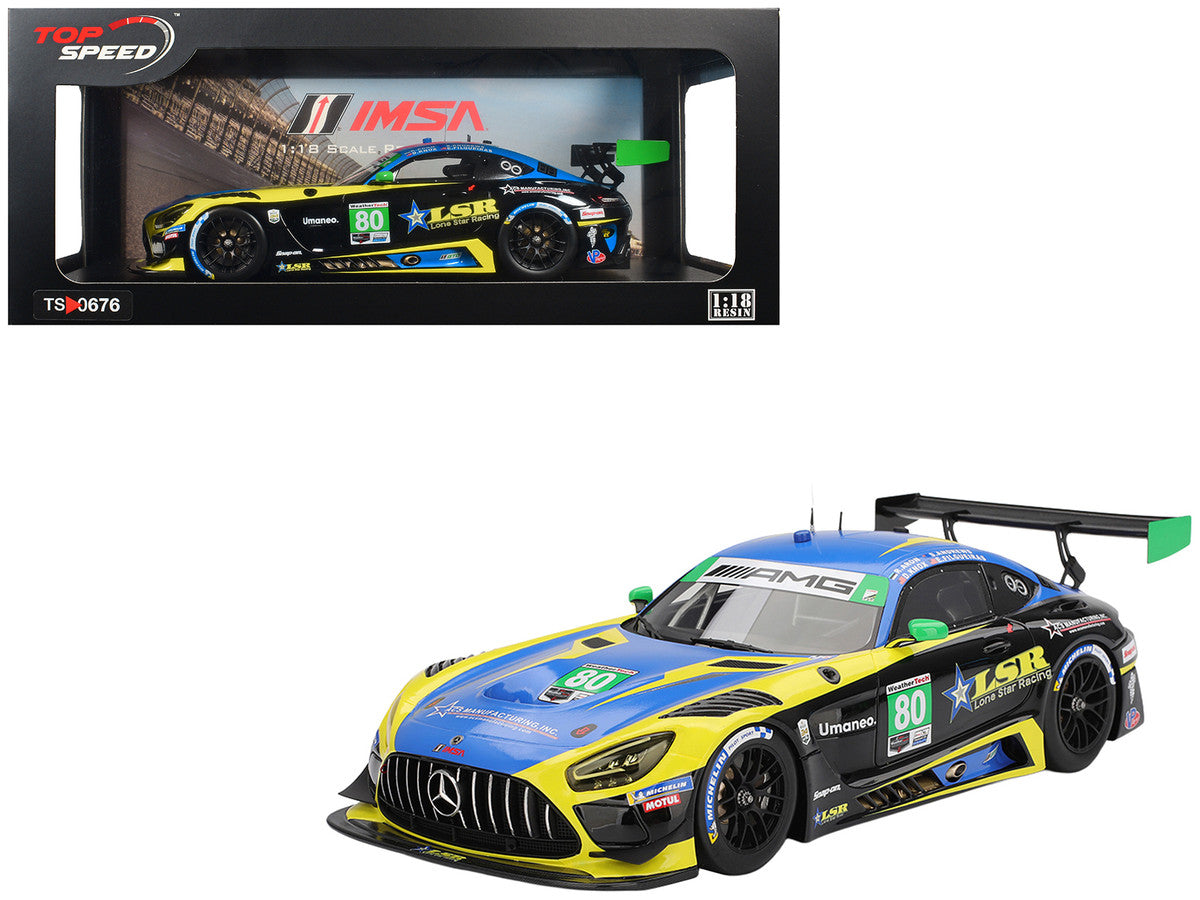 Mercedes-AMG GT3 EVO #80 Scott Andrews - Ralf Aron - Eric Filgueiras - Dan Knox "Lone Star Racing" IMSA "24 Hours of Daytona" (2025) 1/18 Model Car by Top Speed LuxuryLifeWay Online Store