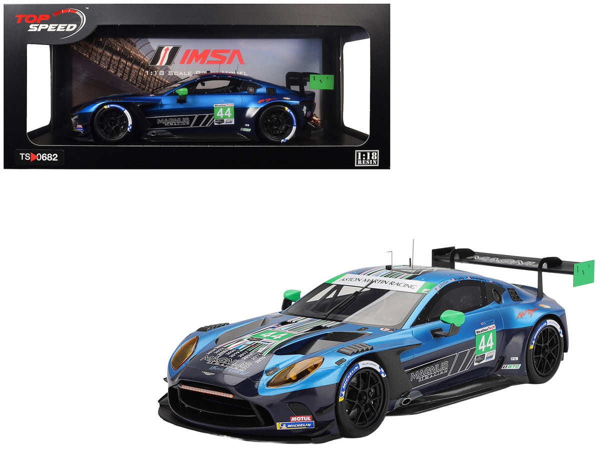 Aston Martin Vantage GT3 EVO #44 Andy Lally - John Potter - Spencer Pumpelly - Nicki Thiim "Magnus Racing" IMSA "24 Hours of Daytona" (2025) 1/18 Model Car by Top Speed LuxuryLifeWay Online Store