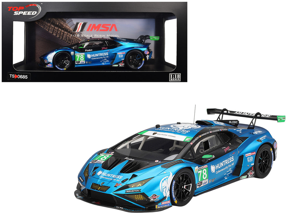 Lamborghini Huracan GT3 EVO2 #78 Mario Farnbacher - Misha Goikhberg - Parker Kligerman - Franck Perera "Forte Racing" IMSA "24 Hours of Daytona" (2025) 1/18 Model Car by Top Speed LuxuryLifeWay Online Store