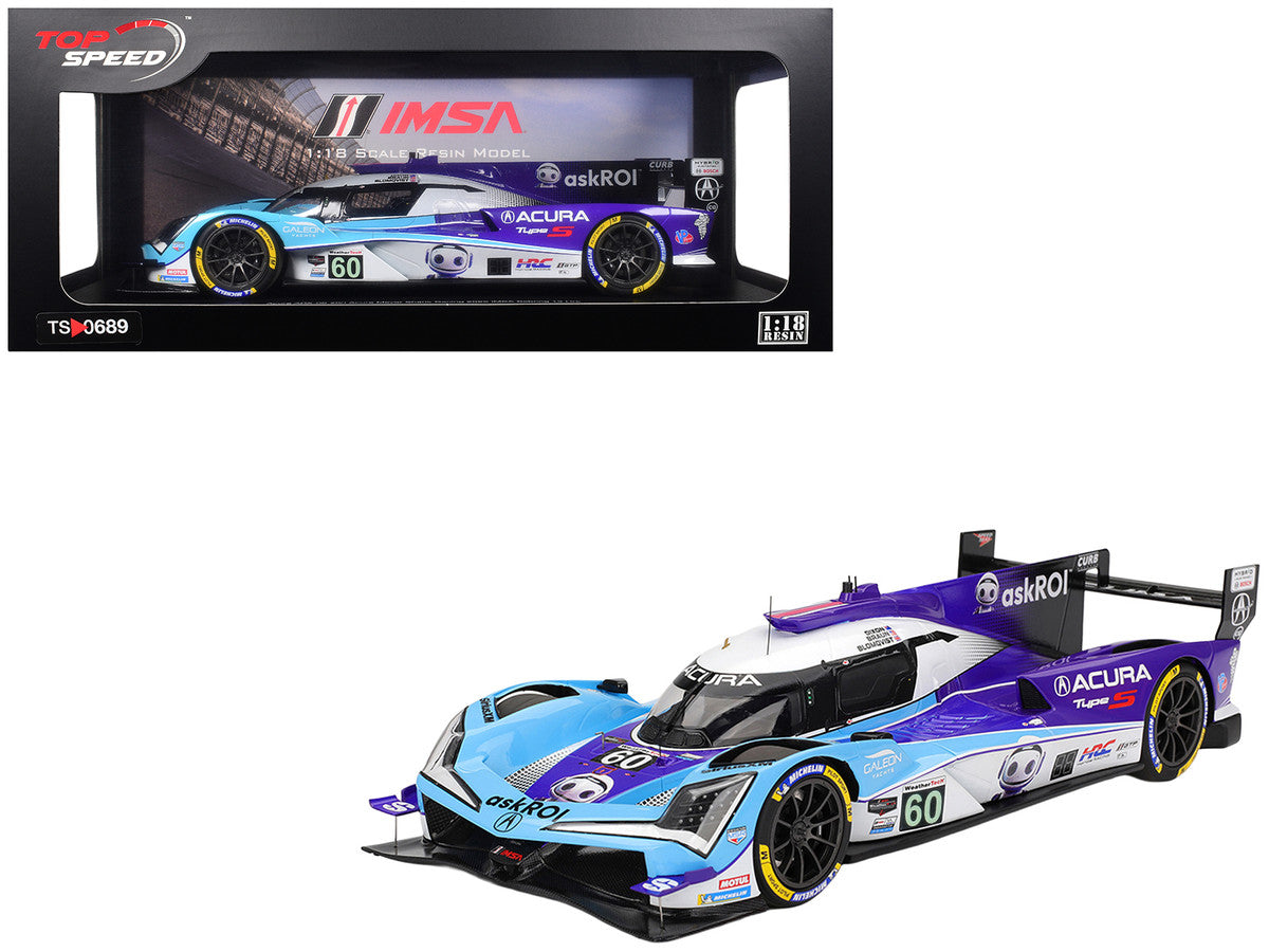 Acura ARX-06 GTP #60 Tom Blomqvist - Colin Braun - Scott Dixon "Acura Meyer Shank Racing with Curb-Agajanian" IMSA "12 Hours of Sebring" (2025) 1/18 Model Car by Top Speed LuxuryLifeWay Online Store