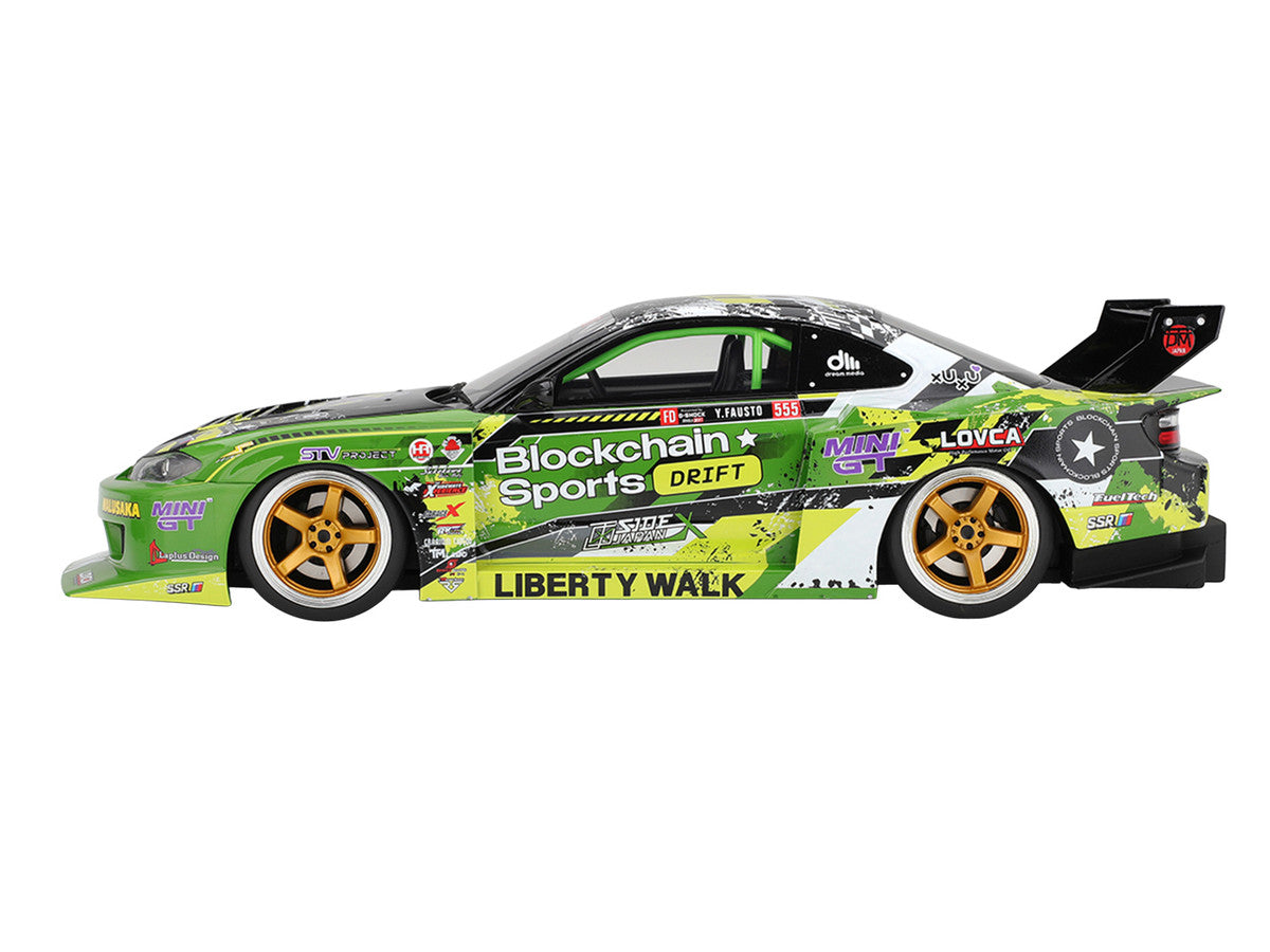 Nissan LB-Super Silhouette S15 SILVIA RHD (Right Hand Drive) #555 V2 Yukio Fausto "Formula Drift Japan" (2024) 1/18 Model Car by Top Speed LuxuryLifeWay Online Store