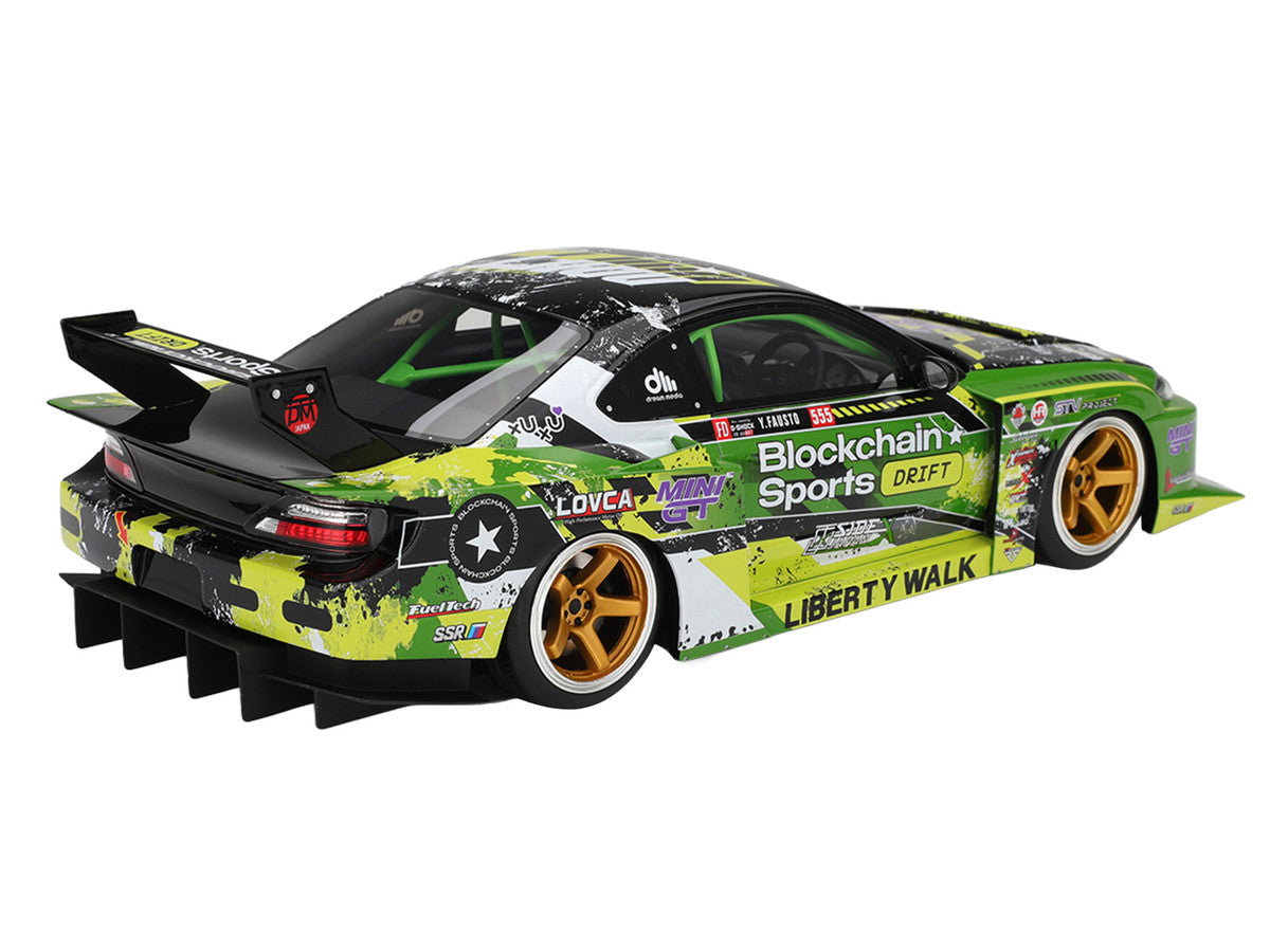 Nissan LB-Super Silhouette S15 SILVIA RHD (Right Hand Drive) #555 V2 Yukio Fausto "Formula Drift Japan" (2024) 1/18 Model Car by Top Speed LuxuryLifeWay Online Store