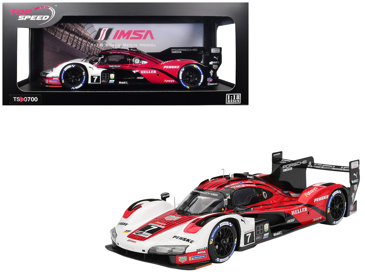 Porsche 963 #7 Dane Cameron - Matt Campbell - Felipe Nasr - Josef Newgarden "Porsche Penske Motorsport" Winner IMSA "24 Hours of Daytona" (2024) 1/18 Model Car by Top Speed LuxuryLifeWay Online Store