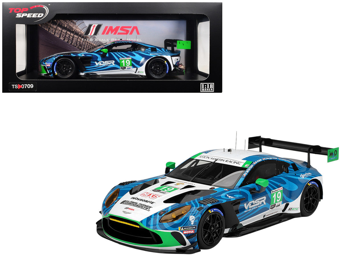 Aston Martin Vantage GT3 EVO #19 Valentin Hasse-Clot - Anthony McIntosh - Maxime Robin - Rory van der Steur "van der Steur Racing" IMSA "24 Hours of Daytona" (2025) 1/18 Model Car by Top Speed LuxuryLifeWay Online Store