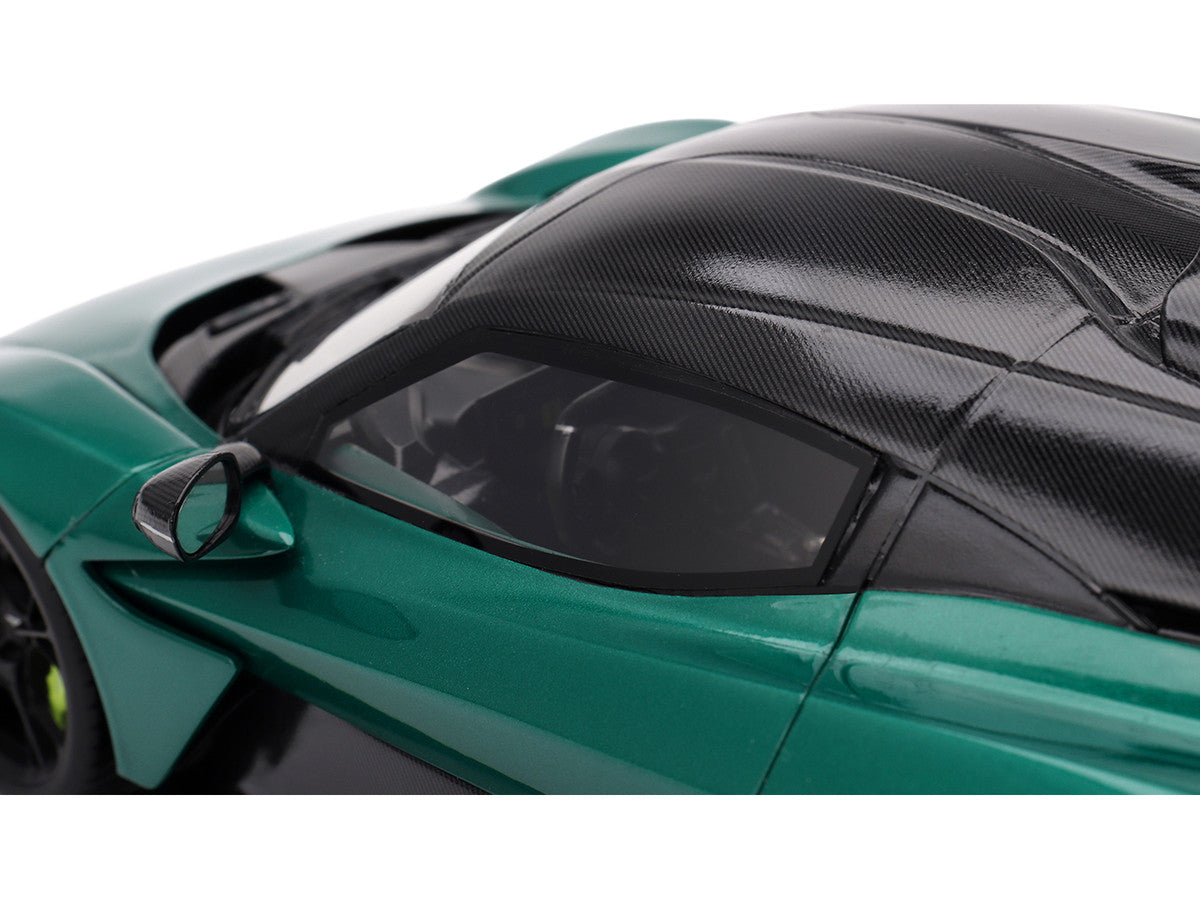 Aston Martin Valhalla Podium Green Metallic with Carbon Top 1/18 Model Car by Top Speed LuxuryLifeWay Online Store