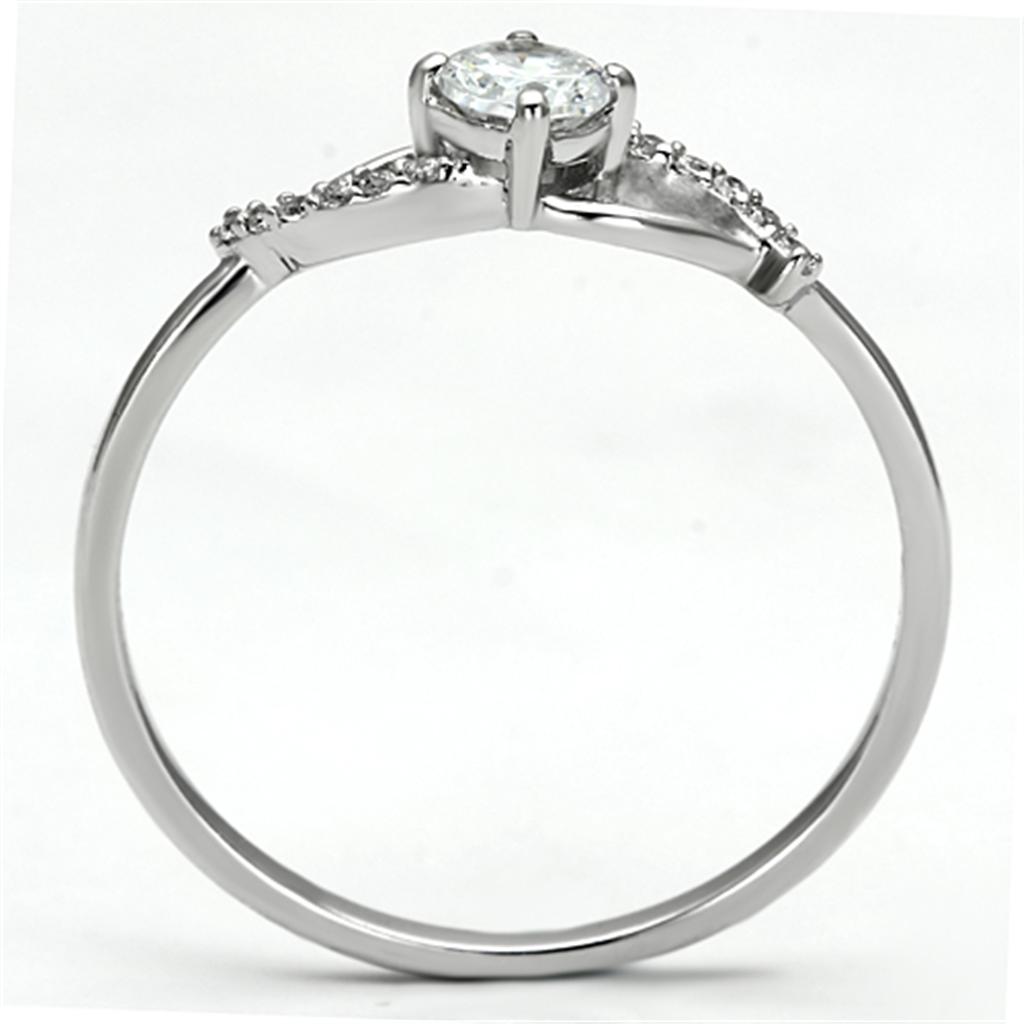 TS085 - Rhodium 925 Sterling Silver Ring with AAA Grade CZ  in Clear LuxuryLifeWay Online Store