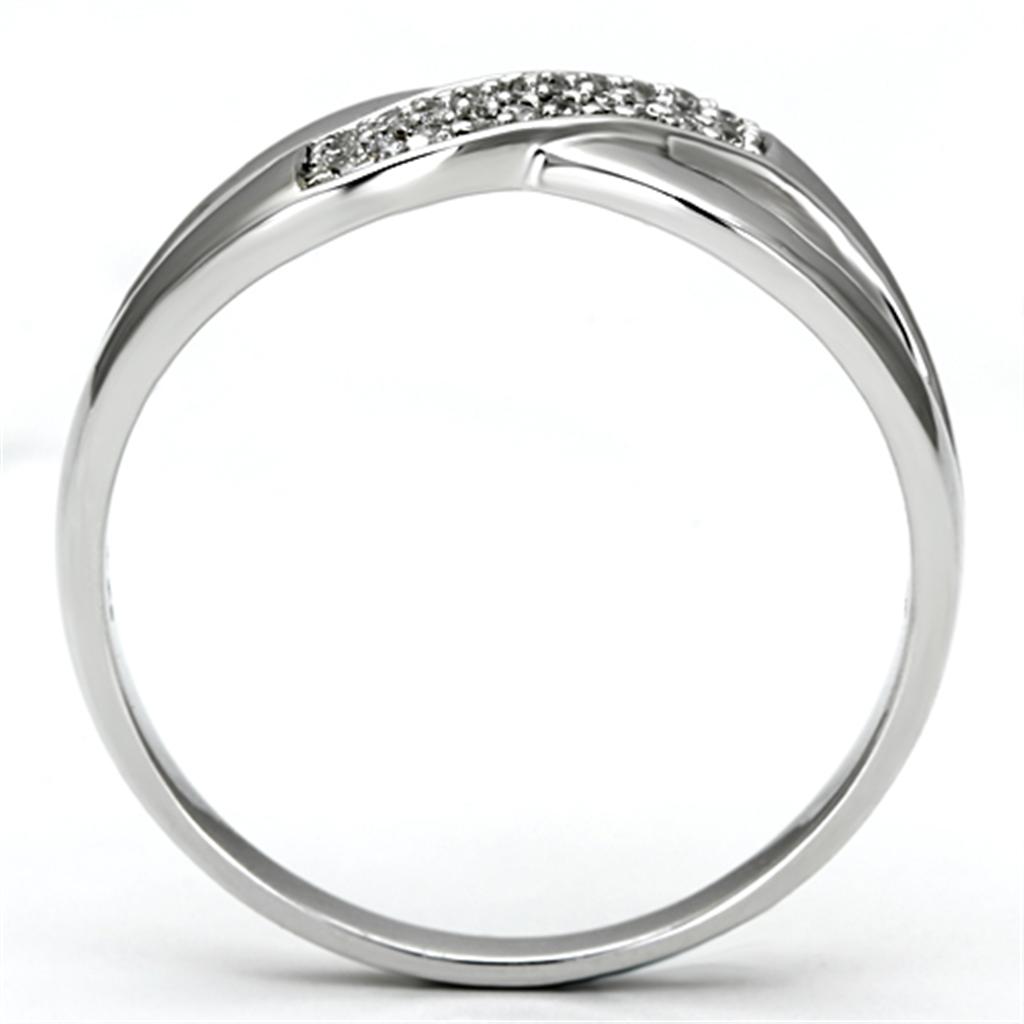 TS090 - Rhodium 925 Sterling Silver Ring with AAA Grade CZ  in Clear LuxuryLifeWay Online Store