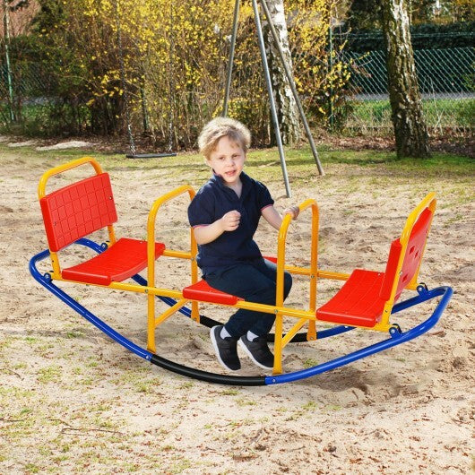 Outdoor Kids Seesaw Swivel Teeter for 3 to 8 Years Old-Blue LuxuryLifeWay Online Store