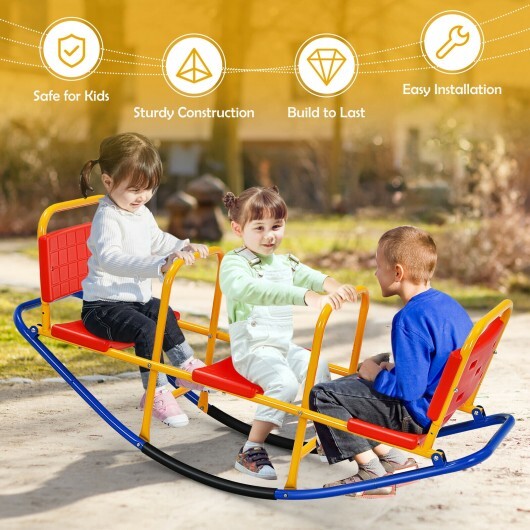 Outdoor Kids Seesaw Swivel Teeter for 3 to 8 Years Old-Blue LuxuryLifeWay Online Store