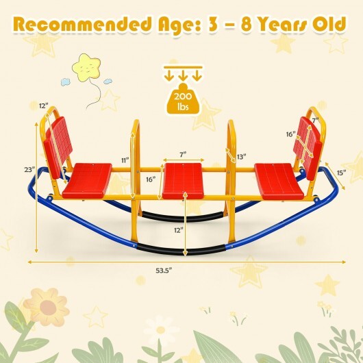 Outdoor Kids Seesaw Swivel Teeter for 3 to 8 Years Old-Blue LuxuryLifeWay Online Store