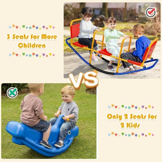 Outdoor Kids Seesaw Swivel Teeter for 3 to 8 Years Old-Blue LuxuryLifeWay Online Store