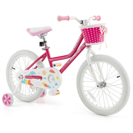 Kids Bicycle 18 Inch Toddler and Kids Bike with Training Wheels for 6-8 Year Old Kids-Pink LuxuryLifeWay Online Store