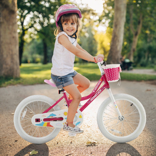 Kids Bicycle 18 Inch Toddler and Kids Bike with Training Wheels for 6-8 Year Old Kids-Pink LuxuryLifeWay Online Store