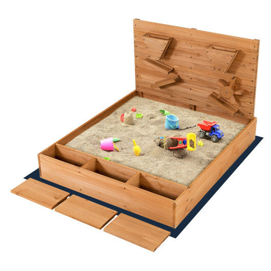 Kids Wooden Square Sandbox with Cover LuxuryLifeWay Online Store