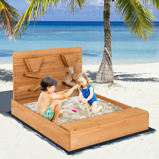 Kids Wooden Square Sandbox with Cover LuxuryLifeWay Online Store