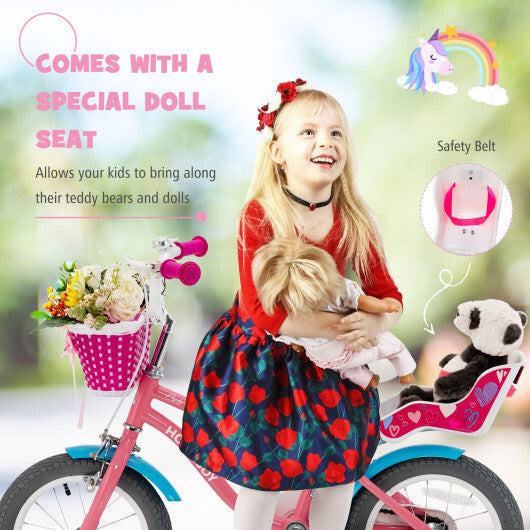 Kids Bicycle with Training Wheels and Basket for Boys and Girls Age 3-9 Years-14 inches LuxuryLifeWay Online Store