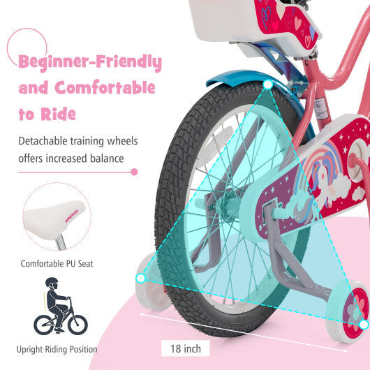 Kids Bicycle with Training Wheels and Basket for Boys and Girls Age 3-9 Years-14 inches LuxuryLifeWay Online Store