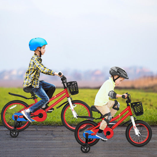 14 Inch Kids Bike Red with Pink Helmet Protective Set LuxuryLifeWay Online Store