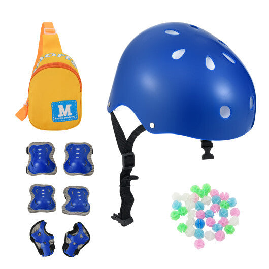 14 Inch Kids Bike White with Blue Helmet Protective Set LuxuryLifeWay Online Store