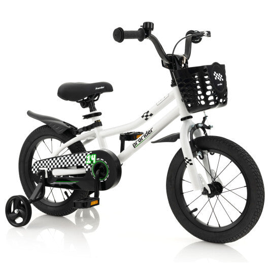 14 Inch Kids Bike with 2 Training Wheels for 3-5 Years Old-Black & White - Color: Black & White LuxuryLifeWay Online Store