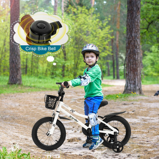 14 Inch Kids Bike with 2 Training Wheels for 3-5 Years Old-Black & White - Color: Black & White LuxuryLifeWay Online Store