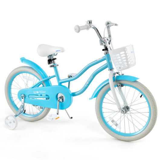 18 Inch Kids Bike with Helmet Protective Set Blue LuxuryLifeWay Online Store