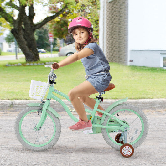 16 Inch Kids Bike with Adjustable Seat and Bell for Kids 3-8 Years Olds-16 inches - Color: Green - Size: 16 inches LuxuryLifeWay Online Store