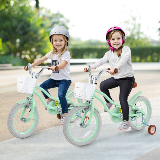 16 Inch Kids Bike with Adjustable Seat and Bell for Kids 3-8 Years Olds-16 inches - Color: Green - Size: 16 inches LuxuryLifeWay Online Store