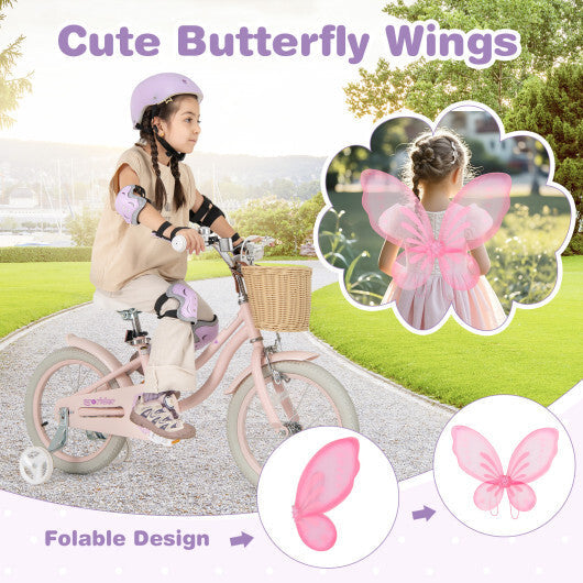 12 Inch Kids Bike with Helmet Protective Set Pink LuxuryLifeWay Online Store